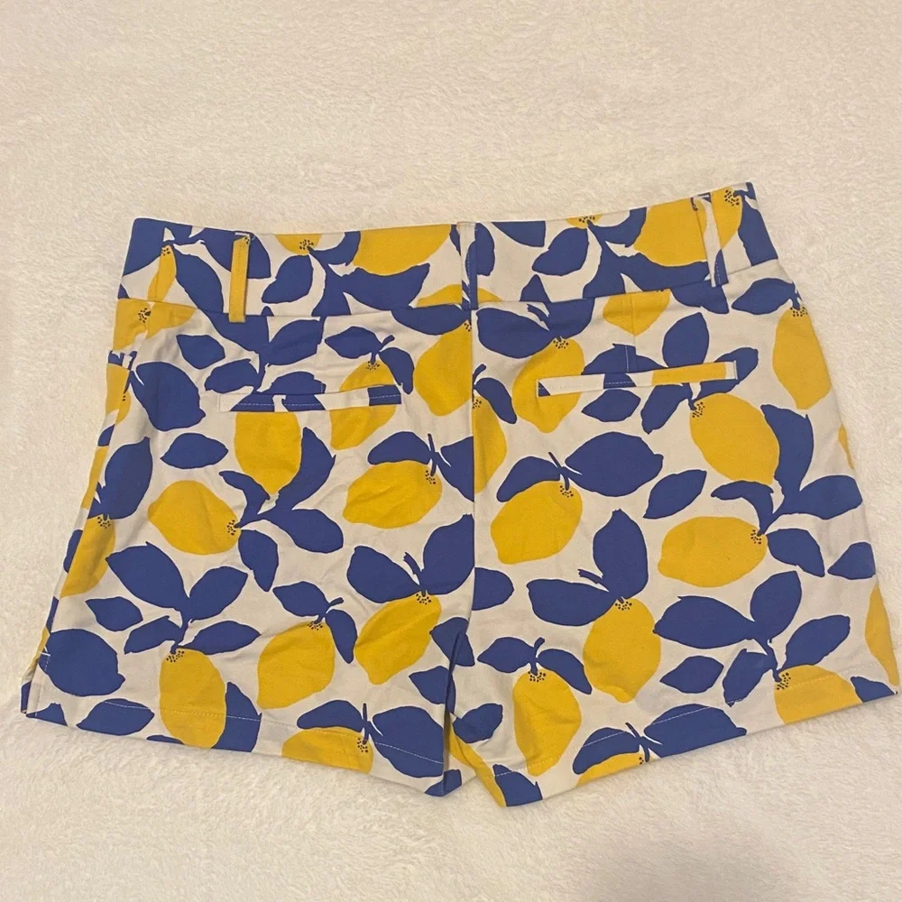 LOFT High Waist Shorts with Lemon Print - Yellow and Blue NEW WITHOUT TAGS - Picture 2 of 8